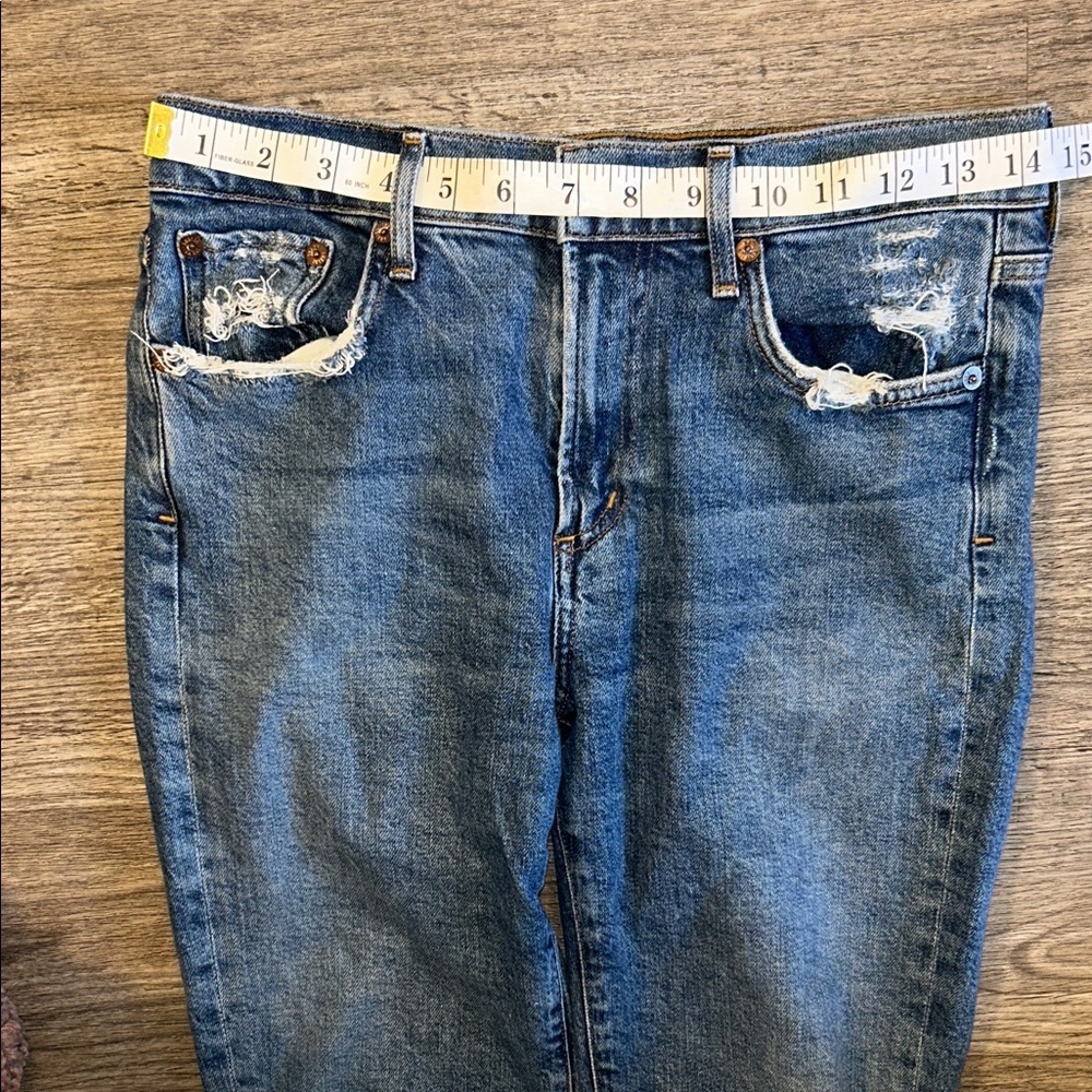 AGOLDE High Rise Straight Leg Jeans Medium Wash Vintage Wear Size 27 - Picture 10 of 13